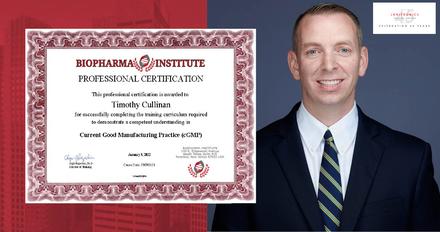 Janitronics Building Services Congratulates Tim Cullinan for earning his cGMP Certificate
